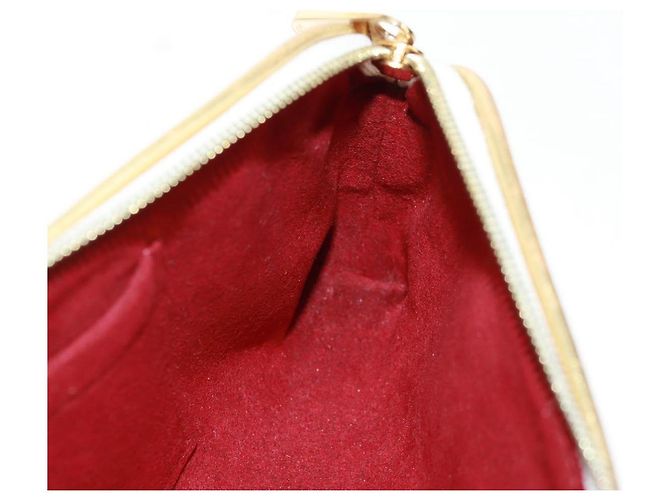 LOUIS VUITTON Monogram Multicolor Kate Pouch Weiß Bron M55212 LV Auth 159471V Bronze - Ansicht 19
