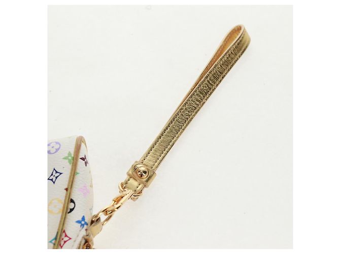 LOUIS VUITTON Monogram Multicolor Kate Pouch Weiß Bron M55212 LV Auth 159471V Bronze - Ansicht 8