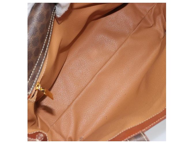 Céline Borsa a mano in tela Macadam CELINE in pelle PVC marrone e oro Auth 160884 D'oro - vista 10