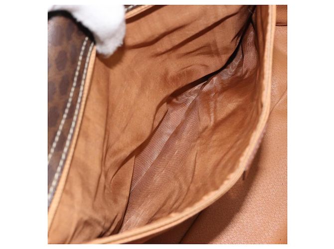 Céline Borsa a mano in tela Macadam CELINE in pelle PVC marrone e oro Auth 160884 D'oro - vista 11