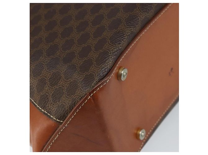 Céline Borsa a mano in tela Macadam CELINE in pelle PVC marrone e oro Auth 160884 D'oro - vista 14