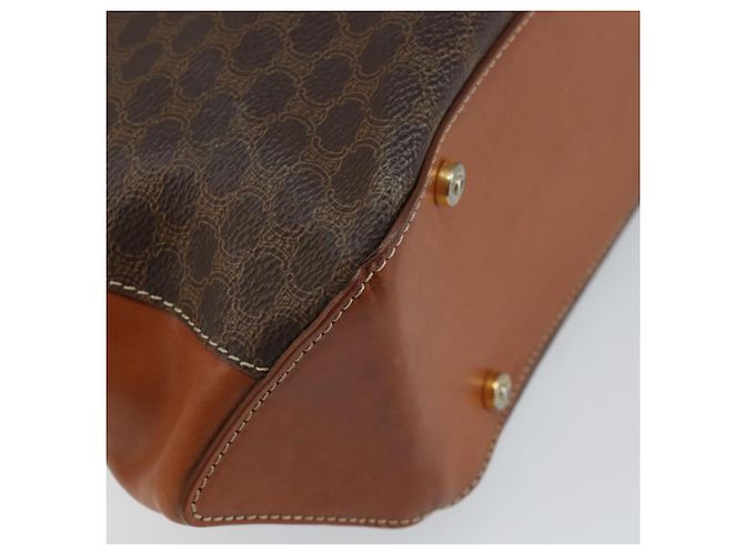 Céline Borsa a mano in tela Macadam CELINE in pelle PVC marrone e oro Auth 160884 D'oro - vista 16