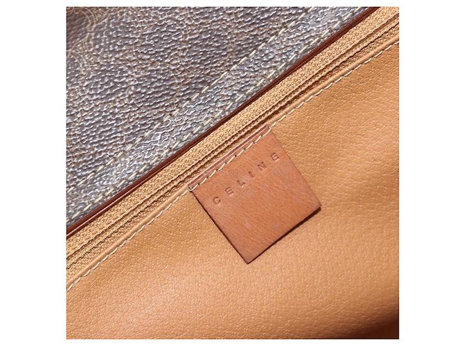 Céline Borsa a mano in tela Macadam CELINE in pelle PVC marrone e oro Auth 160884 D'oro - vista 18