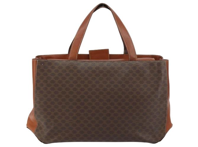 Céline Borsa a mano in tela Macadam CELINE in pelle PVC marrone e oro Auth 160884 D'oro - vista 2