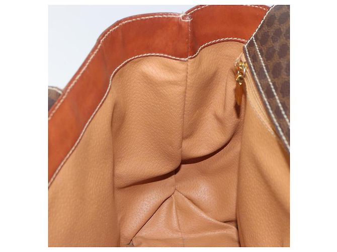 Céline Borsa a mano in tela Macadam CELINE in pelle PVC marrone e oro Auth 160884 D'oro - vista 20