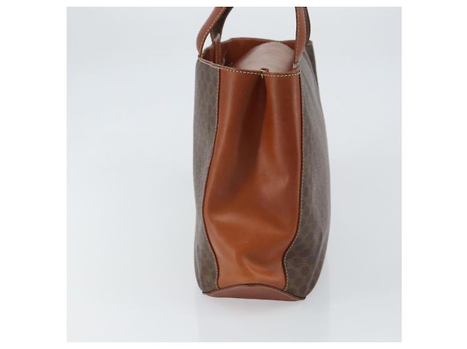 Céline Borsa a mano in tela Macadam CELINE in pelle PVC marrone e oro Auth 160884 D'oro - vista 4