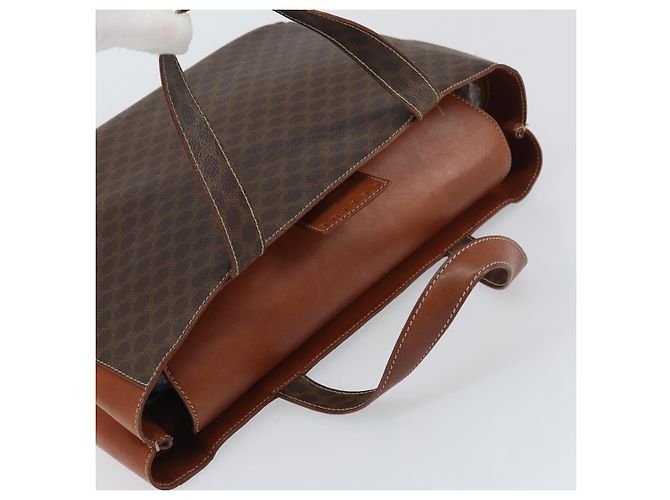 Céline Borsa a mano in tela Macadam CELINE in pelle PVC marrone e oro Auth 160884 D'oro - vista 6