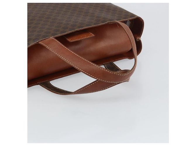 Céline Borsa a mano in tela Macadam CELINE in pelle PVC marrone e oro Auth 160884 D'oro - vista 7