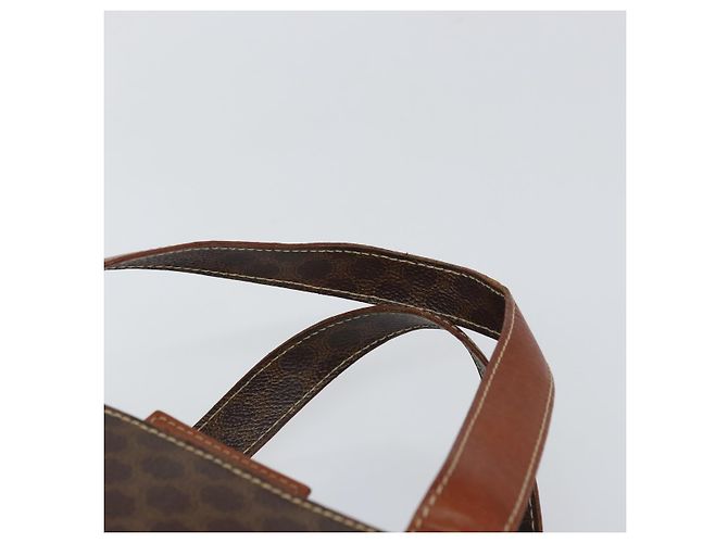 Céline Borsa a mano in tela Macadam CELINE in pelle PVC marrone e oro Auth 160884 D'oro - vista 8