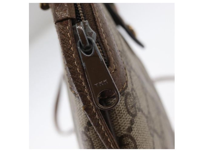 Borsa Sherry Line GG Supreme Web di GUCCI in PVC beige e oro 904 02 047 Auth ep12468 D'oro - vista 14