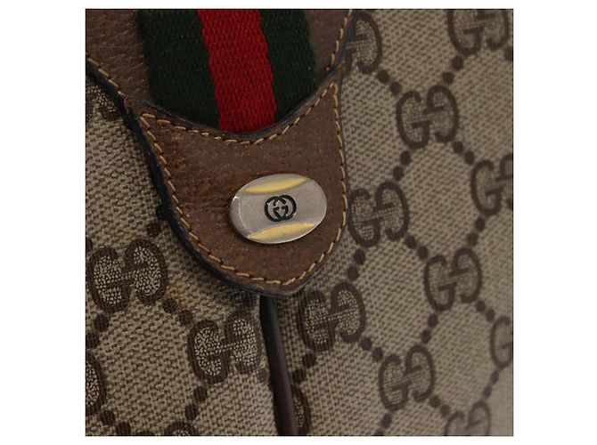 Borsa Sherry Line GG Supreme Web di GUCCI in PVC beige e oro 904 02 047 Auth ep12468 D'oro - vista 15