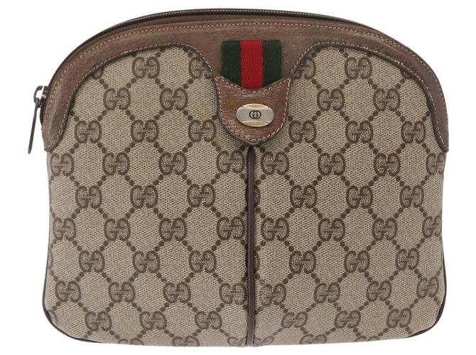 Borsa Sherry Line GG Supreme Web di GUCCI in PVC beige e oro 904 02 047 Auth ep12468 D'oro - vista 2