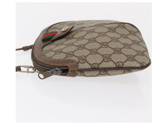 Borsa Sherry Line GG Supreme Web di GUCCI in PVC beige e oro 904 02 047 Auth ep12468 D'oro - vista 5