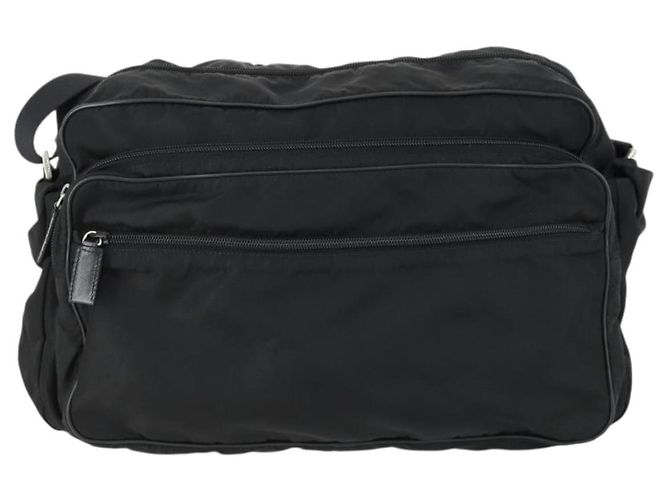 PRADA Shoulder Bag Nylon Black Silver Auth ka1156 Silvery - view 13