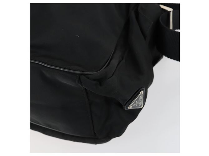 PRADA Shoulder Bag Nylon Black Silver Auth ka1156 Silvery - view 15