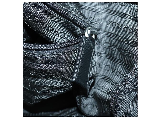 PRADA Shoulder Bag Nylon Black Silver Auth ka1156 Silvery - view 20