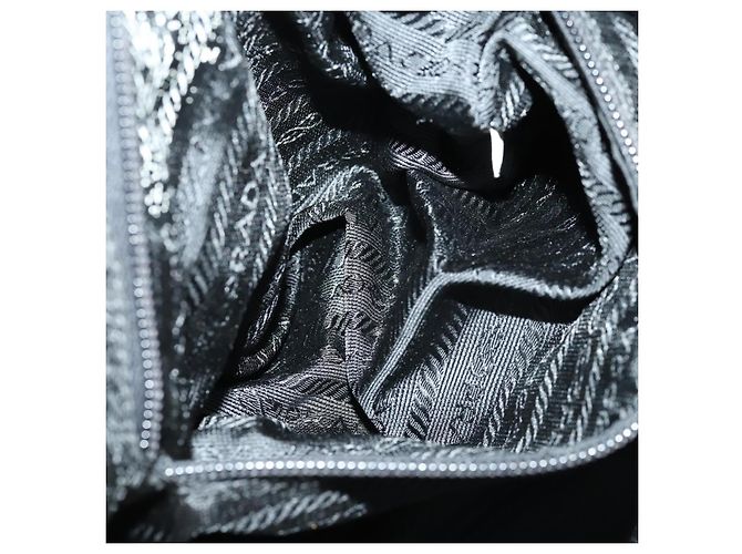 PRADA Shoulder Bag Nylon Black Silver Auth ka1156 Silvery - view 22