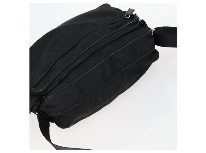 PRADA Shoulder Bag Nylon Black Silver Auth ka1156 Silvery - view 6
