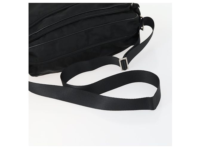 PRADA Shoulder Bag Nylon Black Silver Auth ka1156 Silvery - view 7