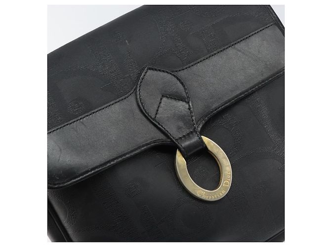 Borsa a spalla in tela Trotter Christian Dior PVC nera e oro Auth ka1186 Nero D'oro - vista 14