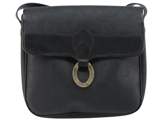 Borsa a spalla in tela Trotter Christian Dior PVC nera e oro Auth ka1186 Nero D'oro - vista 2