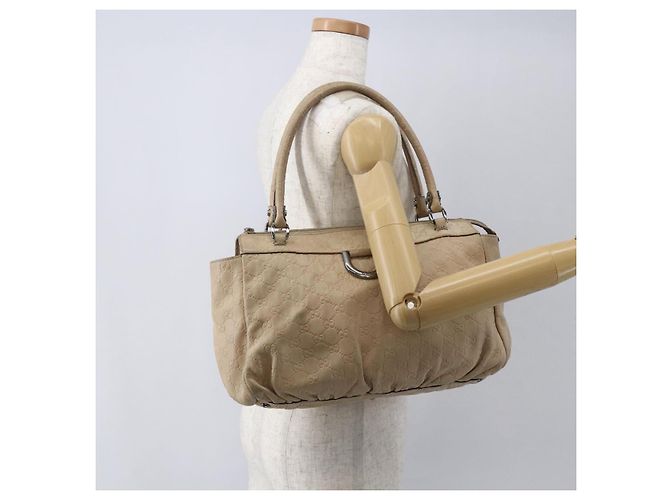 Borsa Tote Abbey in tela GG di GUCCI Outlet Beige Argento 327787 Auth ar13885 - vista 22