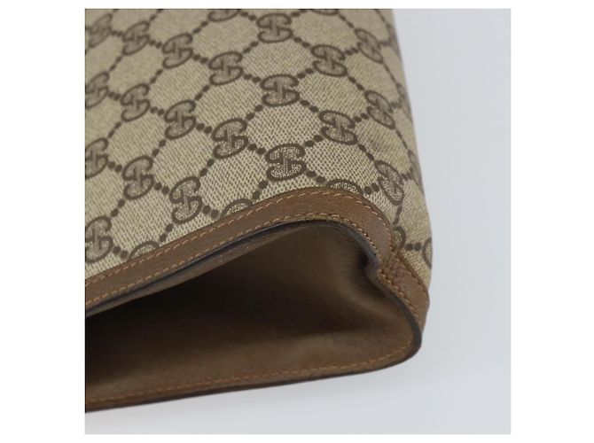 GUCCI GG Supreme Web Sherry Line Clutch Bag PVC Beige 89 01 033 Auth 148586 - vista 11