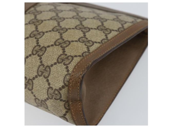 GUCCI GG Supreme Web Sherry Line Clutch Bag PVC Beige 89 01 033 Auth 148586 - vista 8
