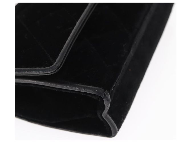CHANEL Borsa a Spalla Matelassé Catena Camelia Velluto Nero Oro CC Auth 158865V D'oro - view 11