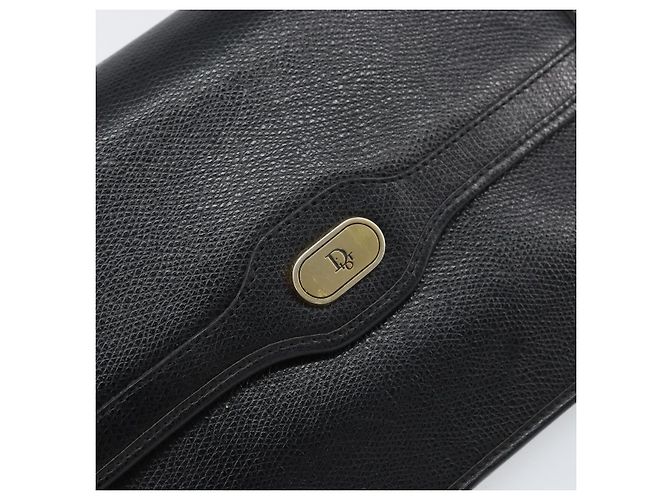 Borsa a spalla con catena Christian Dior in pelle nera e oro Auth 160675 Nero D'oro - vista 14