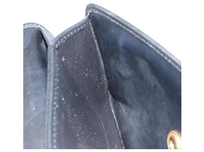 Borsa a spalla con catena Christian Dior in pelle nera e oro Auth 160675 Nero D'oro - vista 18