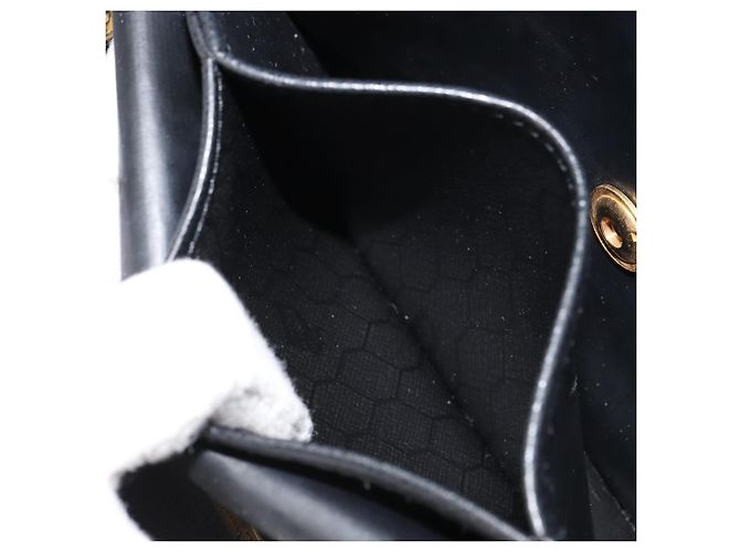 Borsa a spalla con catena Christian Dior in pelle nera e oro Auth 160675 Nero D'oro - vista 21
