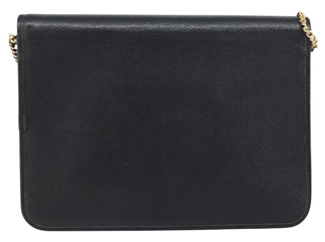 Borsa a spalla con catena Christian Dior in pelle nera e oro Auth 160675 Nero D'oro - vista 3
