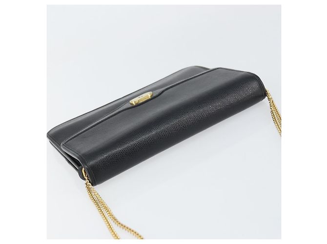 Borsa a spalla con catena Christian Dior in pelle nera e oro Auth 160675 Nero D'oro - vista 6
