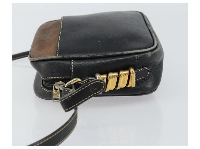 Borsa a Spalla LOEWE in Pelle Nera Oro Auth 160679 Nero D'oro - vista 4
