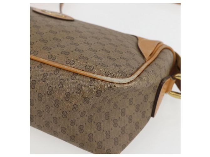 Gucci Borsa a Spalla Micro GG Supreme PVC Beige Oro Auth 160560 D'oro - vista 10