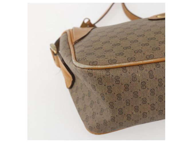 Gucci Borsa a Spalla Micro GG Supreme PVC Beige Oro Auth 160560 D'oro - vista 11