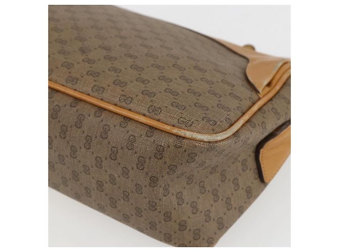Gucci Borsa a Spalla Micro GG Supreme PVC Beige Oro Auth 160560 D'oro - vista 12