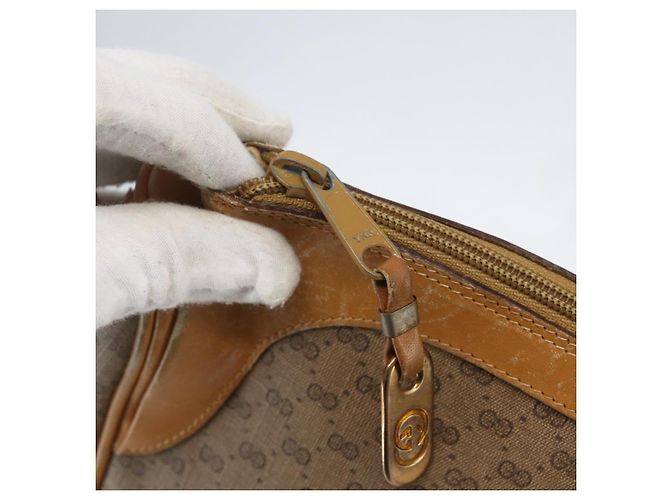 Gucci Borsa a Spalla Micro GG Supreme PVC Beige Oro Auth 160560 D'oro - vista 15