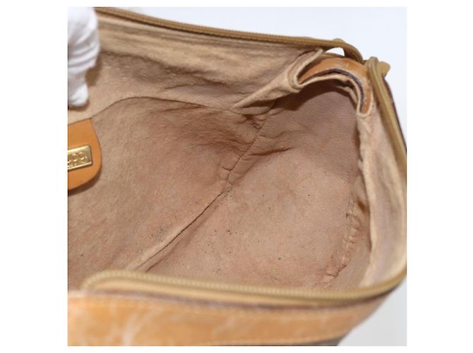Gucci Borsa a Spalla Micro GG Supreme PVC Beige Oro Auth 160560 D'oro - vista 18