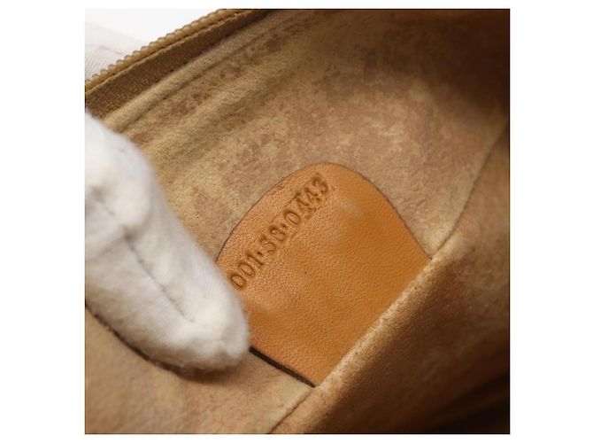 Gucci Borsa a Spalla Micro GG Supreme PVC Beige Oro Auth 160560 D'oro - vista 20