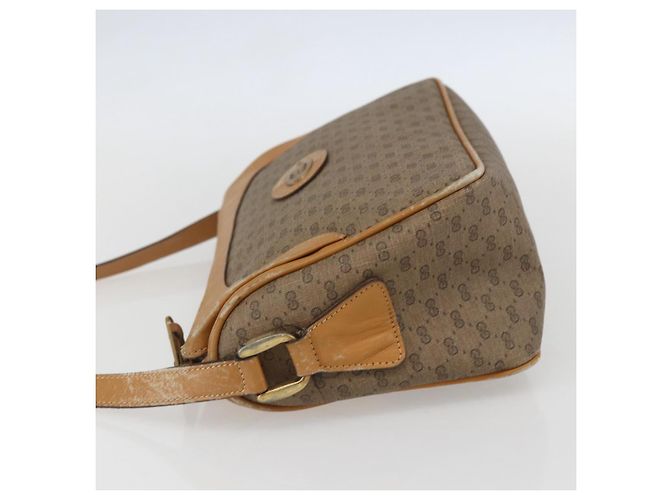 Gucci Borsa a Spalla Micro GG Supreme PVC Beige Oro Auth 160560 D'oro - vista 4