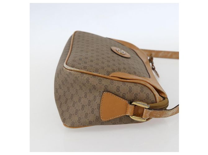 Gucci Borsa a Spalla Micro GG Supreme PVC Beige Oro Auth 160560 D'oro - vista 5