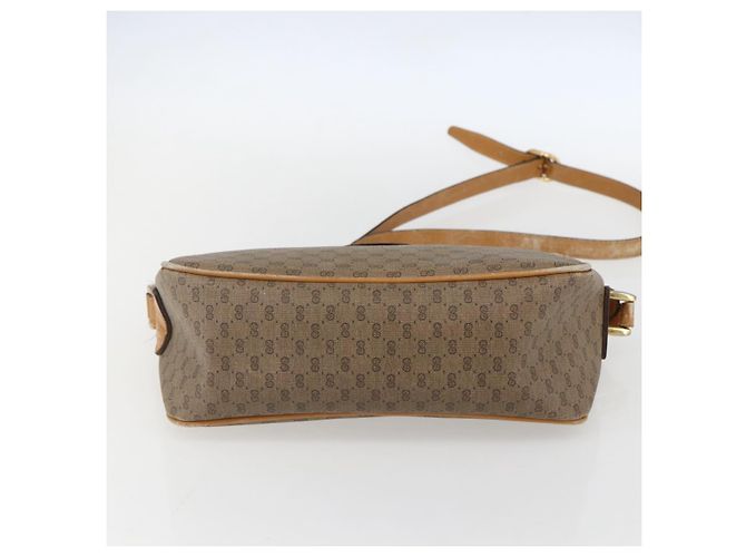 Gucci Borsa a Spalla Micro GG Supreme PVC Beige Oro Auth 160560 D'oro - vista 9