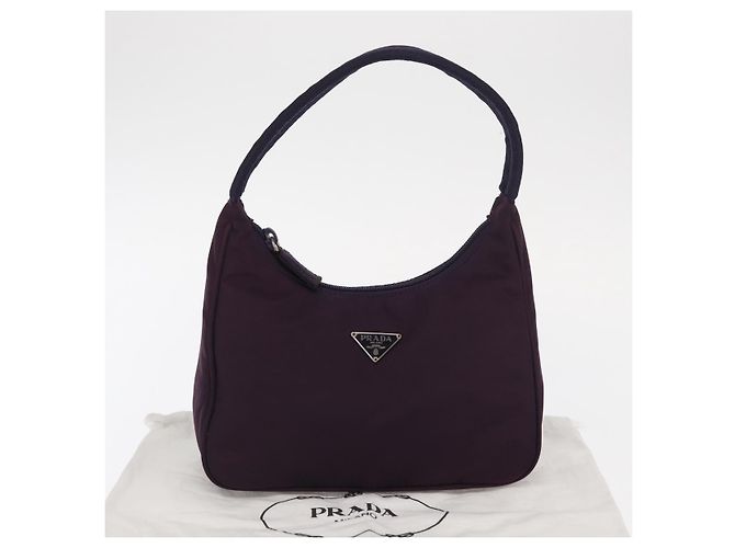 Bolso Accesorio PRADA Nylon Púrpura Plata Auth BA9459SAV - vista 12