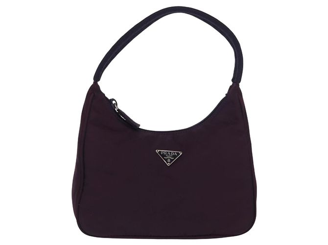 Bolso Accesorio PRADA Nylon Púrpura Plata Auth BA9459SAV - vista 13