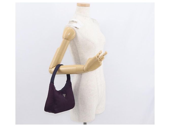 Bolso Accesorio PRADA Nylon Púrpura Plata Auth BA9459SAV - vista 22