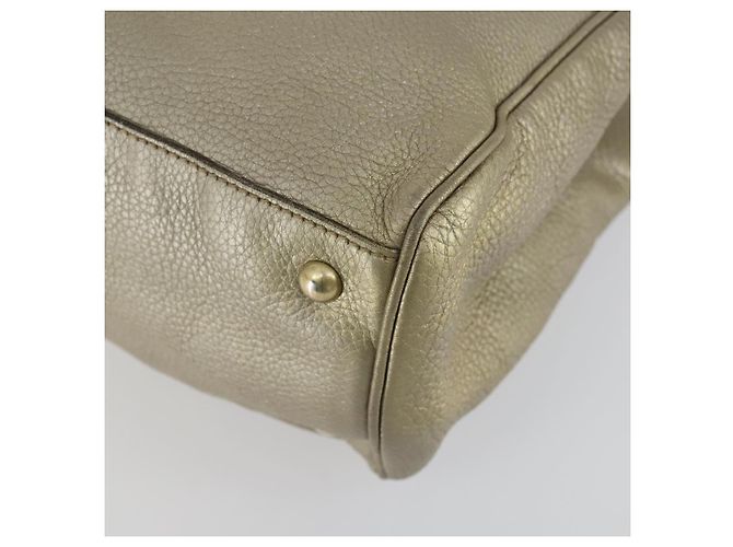 Borsa a mano in pelle Gucci Bamboo 2 in 1 Beige Oro 323660 Auth ka1163 D'oro - vista 14