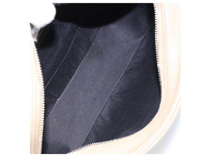 Saint Laurent Bolso de Hombro de Cuero Beige Plata Auth ka1059 - vista 17