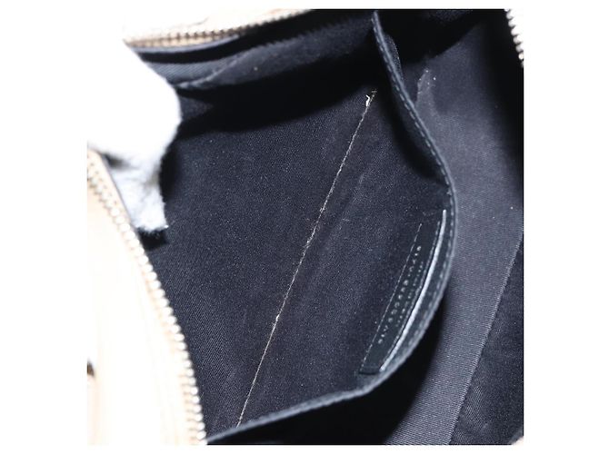 Saint Laurent Bolso de Hombro de Cuero Beige Plata Auth ka1059 - vista 20